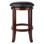 Sgabello da bancone Walcott da 24" girevole, noce, rotondo, struttura in legno, altezza fissa