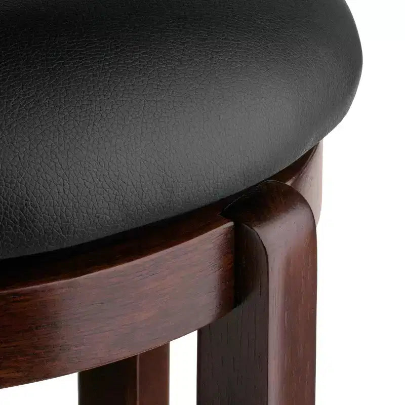 Sgabello da bancone Walcott da 24" girevole, noce, rotondo, struttura in legno, altezza fissa