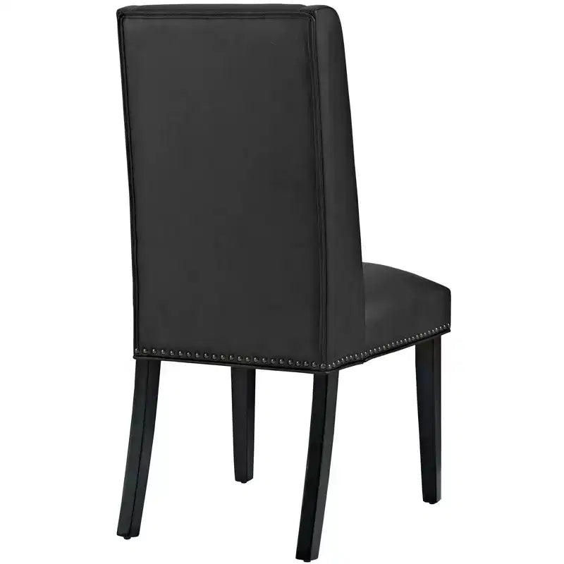 Sedia da pranzo in vinile Baron, nera