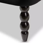 Divanetto a 2 Posti in Velluto Contemporaneo Stile Vittoriano Lino Nero, Elegante Poliestere, Design Trapuntato, Struttura in Legno