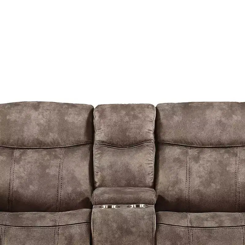 Divano Zubaida Acme Furniture Velluto Bicolore Cioccolato
