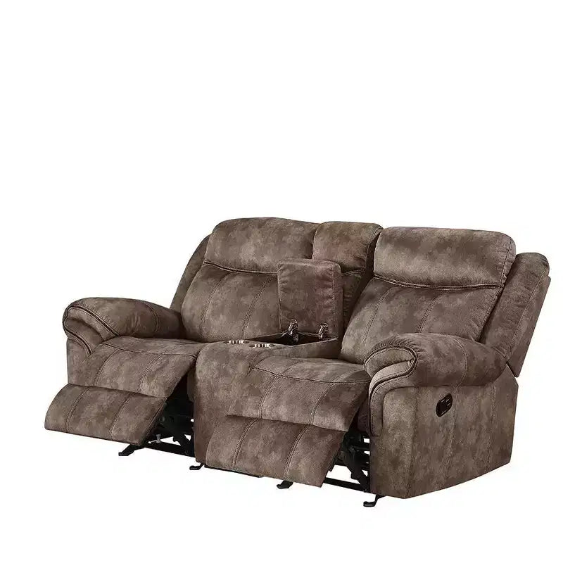 Divano Zubaida Acme Furniture Velluto Bicolore Cioccolato