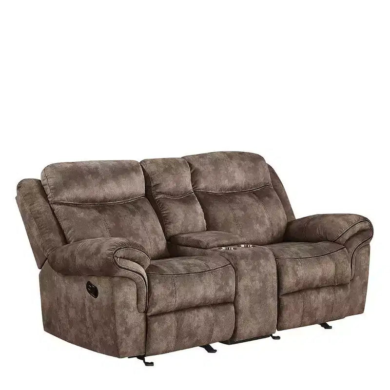 Divano Zubaida Acme Furniture Velluto Bicolore Cioccolato