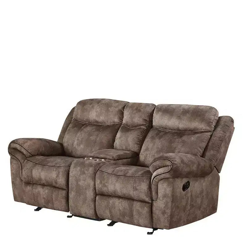 Divano Zubaida Acme Furniture Velluto Bicolore Cioccolato