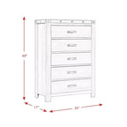 Cassettiera 5 cassetti Montauk grigia, Ampio spazio, Maniglie in metallo, Arredamento camera da letto