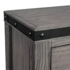 Cassettiera 5 cassetti Montauk grigia, Ampio spazio, Maniglie in metallo, Arredamento camera da letto