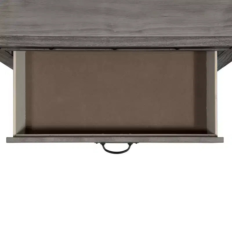 Cassettiera 5 cassetti Montauk grigia, Ampio spazio, Maniglie in metallo, Arredamento camera da letto