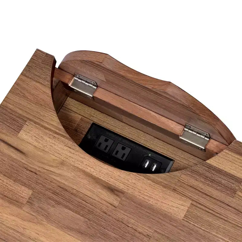 Marganza Scrivania per computer Beige/Nero, stile industriale, larghezza 150 cm, telaio in acciaio, 3 cassetti, porte USB