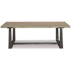 Tavolino da caffè Dalenville Nero Metallizzato/Grigio/Marrone/Beige, Base a Cavalletto, Finitura Anticata