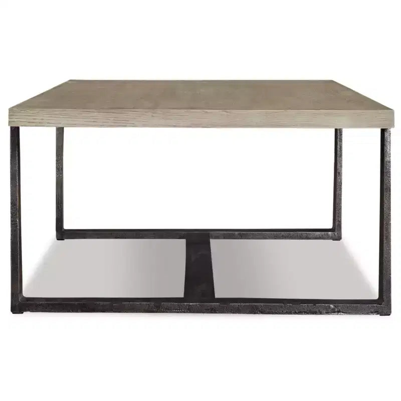 Tavolino da caffè Dalenville Nero Metallizzato/Grigio/Marrone/Beige, Base a Cavalletto, Finitura Anticata