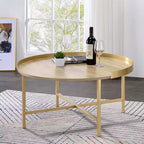 Tavolino Acme Furniture Mithea piano in rovere/finitura oro