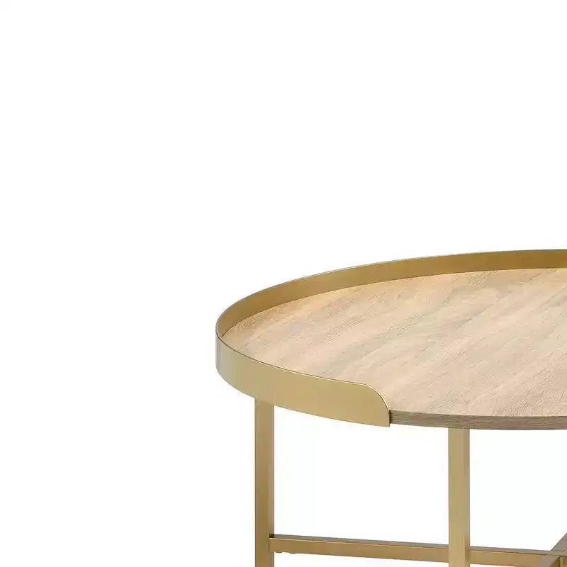 Tavolino Acme Furniture Mithea piano in rovere/finitura oro