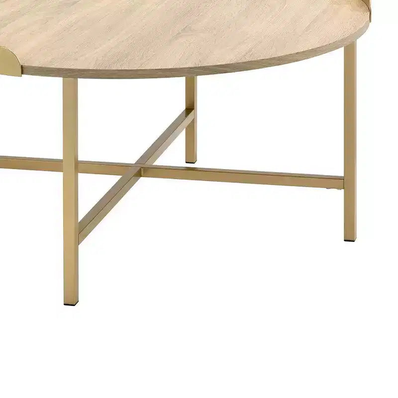 Tavolino Acme Furniture Mithea piano in rovere/finitura oro
