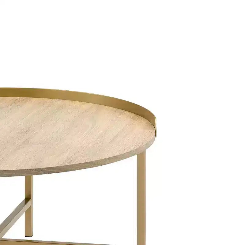 Tavolino Acme Furniture Mithea piano in rovere/finitura oro