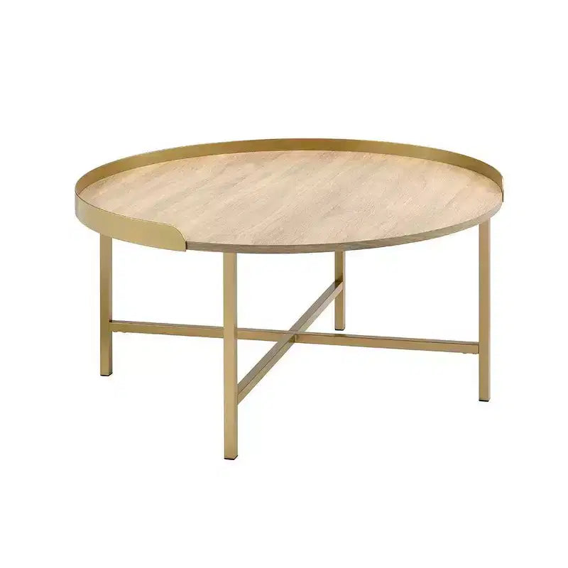 Tavolino Acme Furniture Mithea piano in rovere/finitura oro