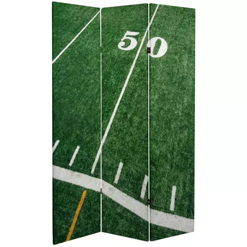Divisorio in tela da 183 cm con stampa fronte-retro a tema calcistico, decorazione sportiva, nessun assemblaggio, schermo portatile